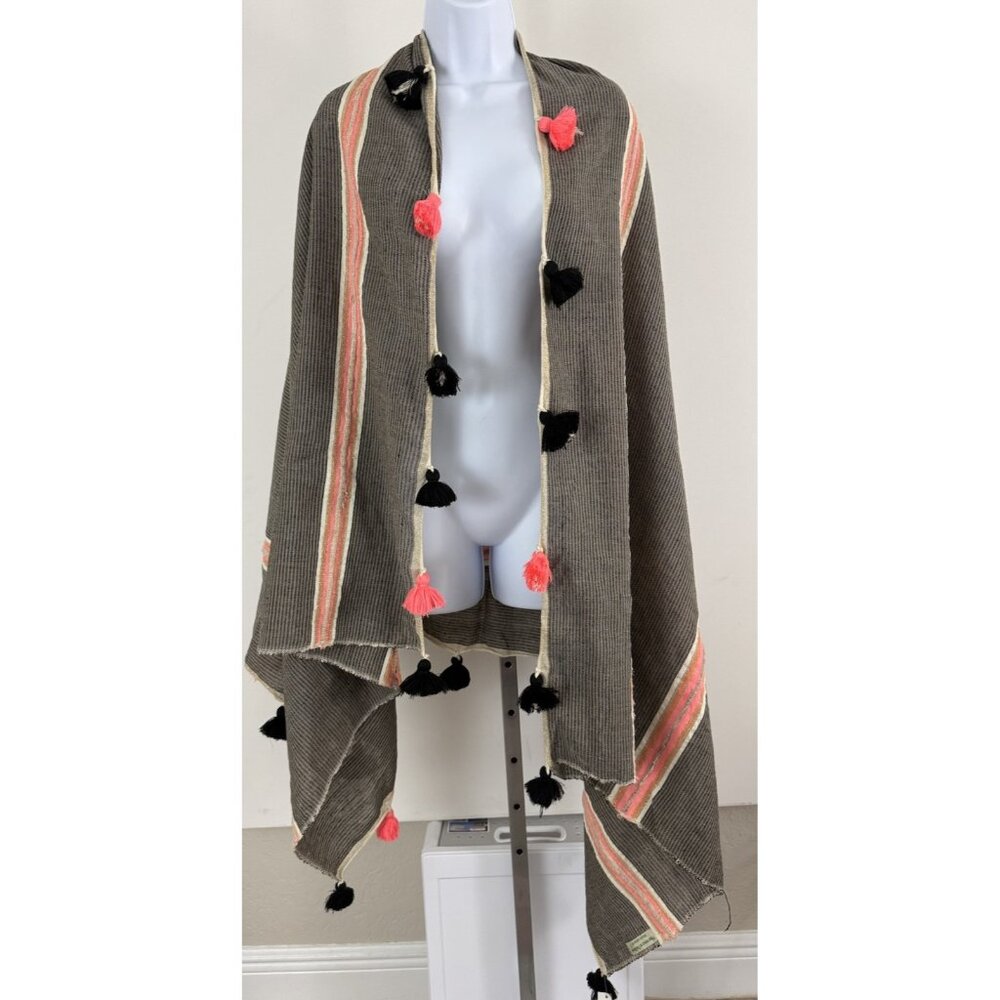 FLORENCE TEILLET MARRAKECH Fringe/Tassel Wrap New With Tags 37x74